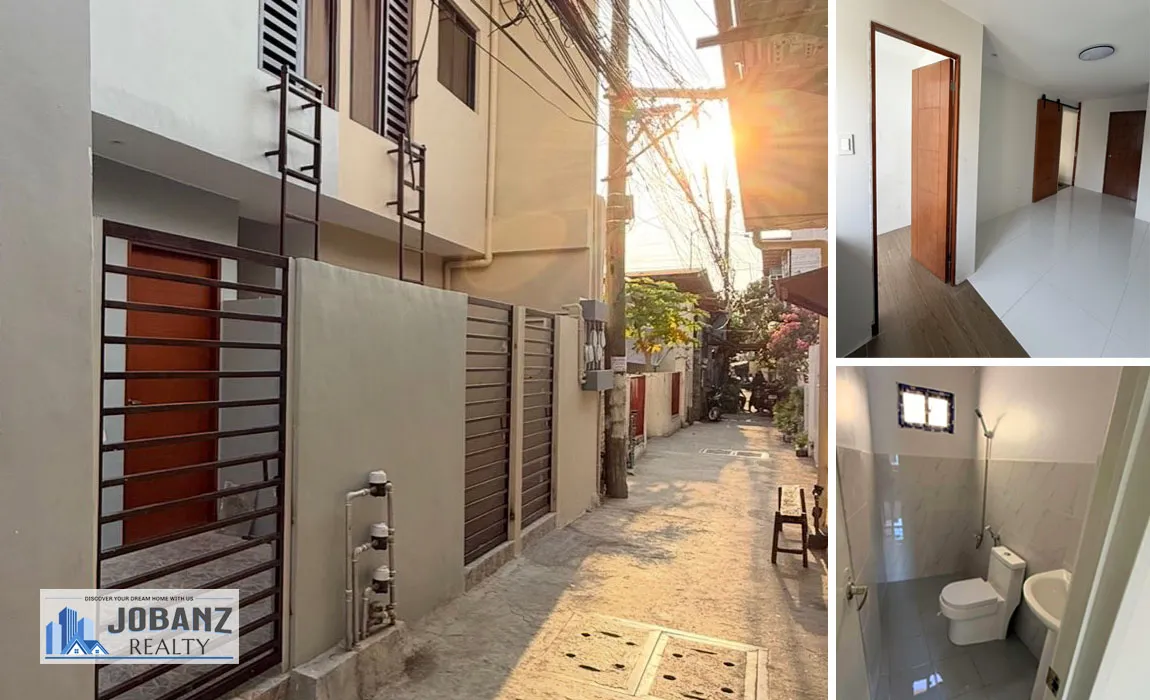 Front view with T&B and room views of the newly built four-unit apartment building in Barangay San Dionisio, Parañaque City